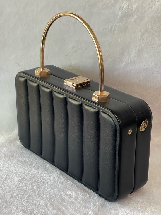 Most Wanted Usa Handbags - Most Wanted USA Structured Hard Shell handbag purse clutch black gold